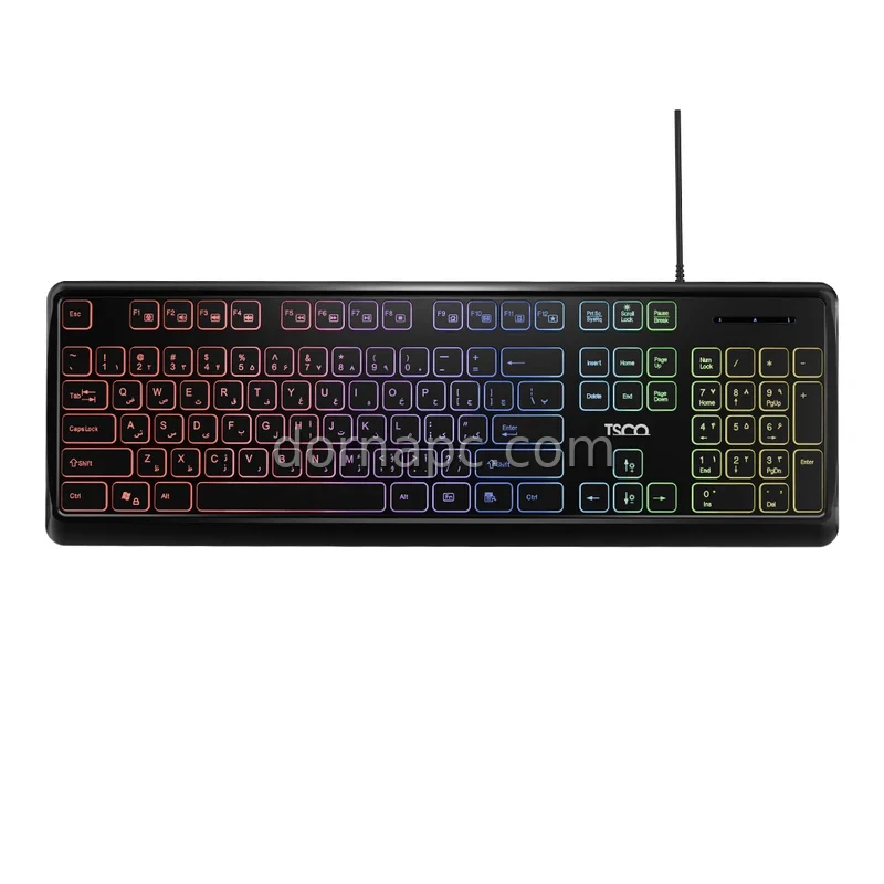کیبورد گیمینگ تسکو TSCO TK 8046 با نورپردازی RGB و حروف فارسی