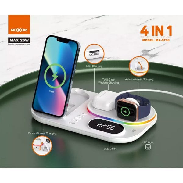 Moxom 4 in 1 Wireless Charging Station