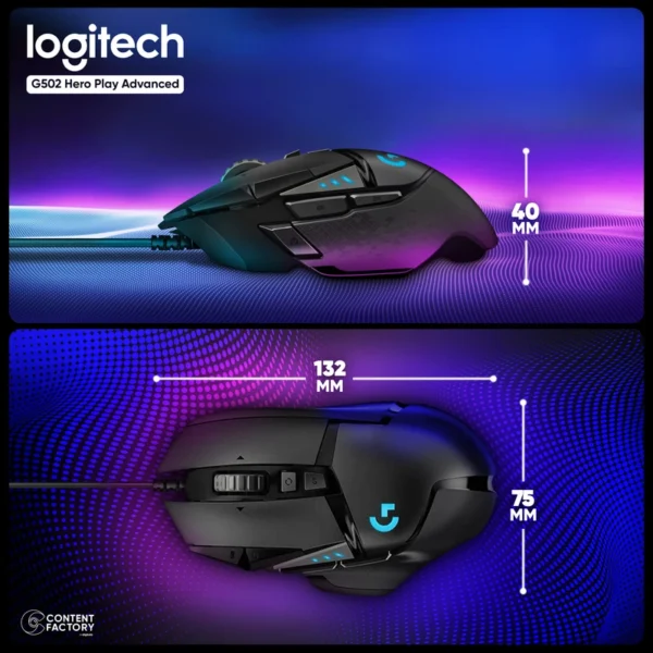 ماوس مخصوص بازی لاجیتک مدل G502 Hero Logitech G502 Gaming Mouse