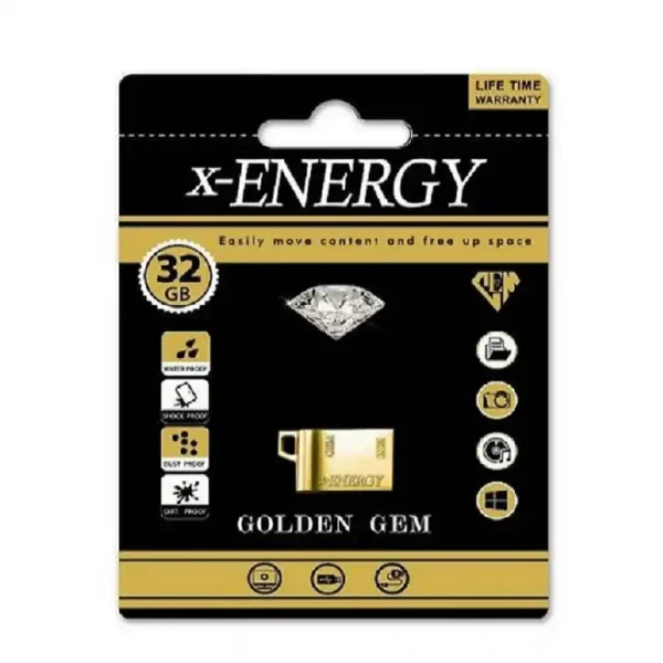 فلش مموری ایکس انرژی مدل Golden Gem ظرفیت 32 گیگابایت