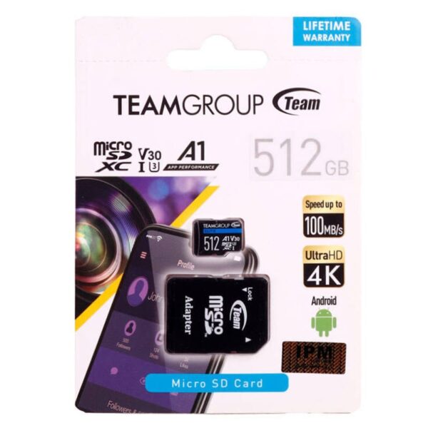 TeamGroup Elite A1 V30 U3 C10 100MBs 512GB Memory SD Card With Adapter 41 1