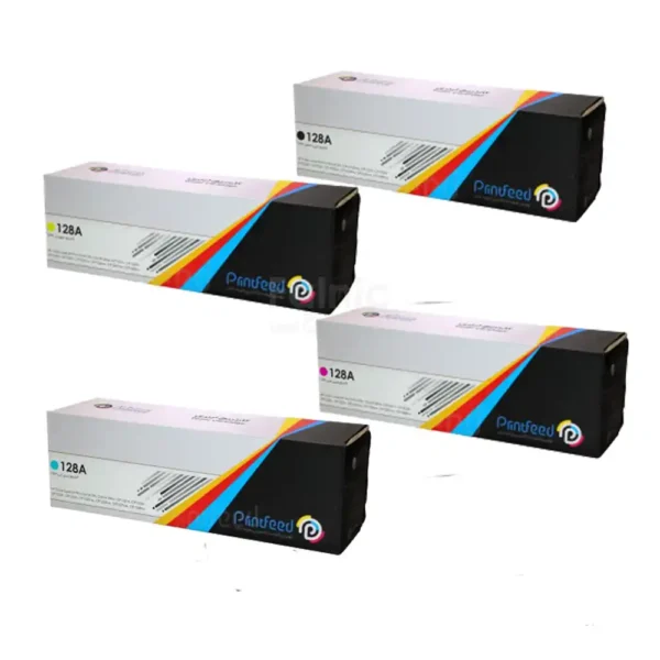 printfeed hp 128a 4 color laser compatible cartridge