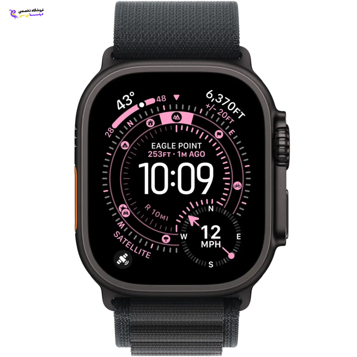 اپل واچ اولترا نسل 3 تیتانیومی مشکی با بند مشکی آلپاین Apple Watch Ultra 3 Titanium Black Case with Black Alpine Loop Band - Image 3