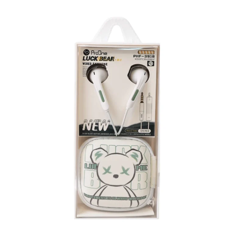 هندزفری سیم دار پرووان مدل PROONE PHF3918 فانتزی طوسی