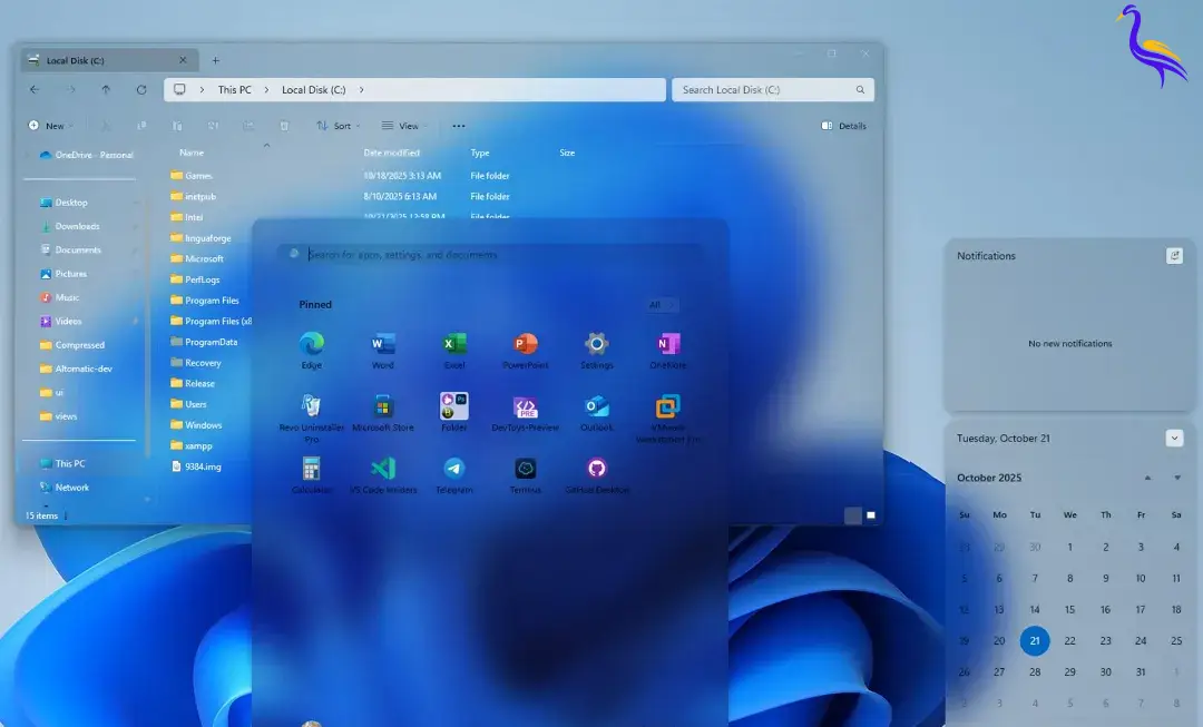 چگونه ظاهر ویندوز ۱۱ را به سبک شیشه مایع اپل تغییر دهیم؟ | درنا پی سی چگونه ظاهر ویندوز ۱۱ را به سبک شیشه مایع اپل تغییر دهیم؟