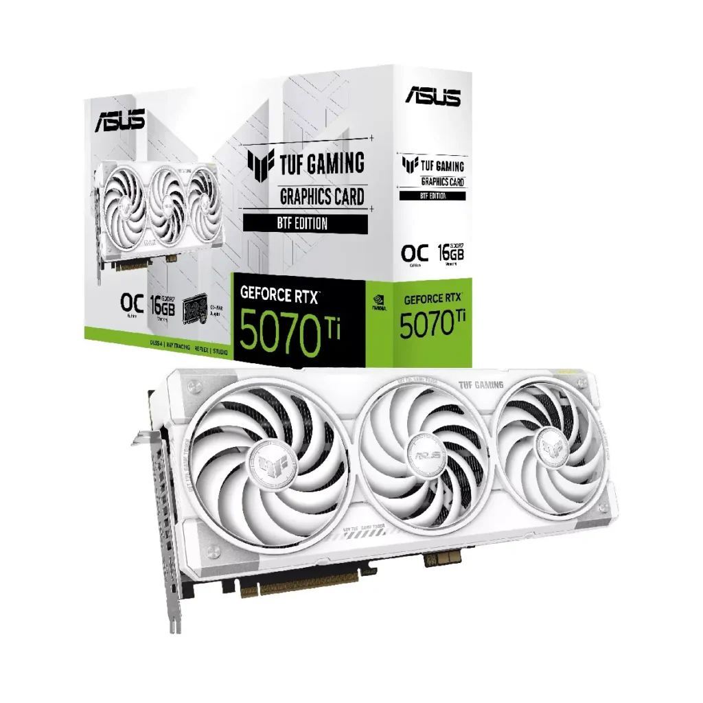 کارت گرافیک مدل ASUS TUF Gaming GeForce RTX™ 5070 Ti 16GB GDDR7 BTF White OC Edition