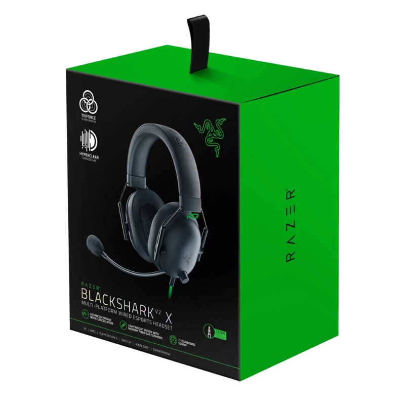 هدست سیم دار گیمینگ ریزر مدل RAZER BLACKSHARK V2 X مشکی ویژگی های فن